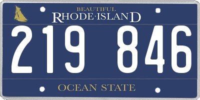 RI license plate 219846