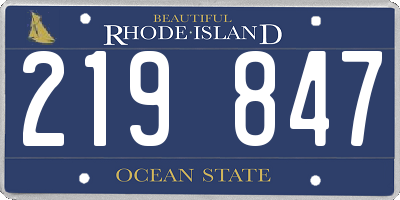 RI license plate 219847