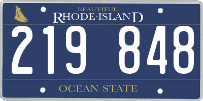 RI license plate 219848