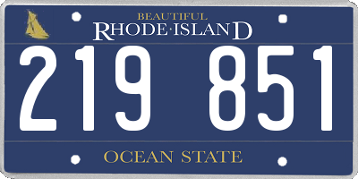 RI license plate 219851