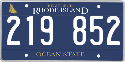 RI license plate 219852