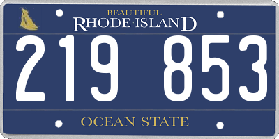 RI license plate 219853