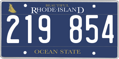 RI license plate 219854