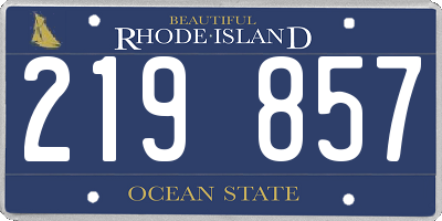 RI license plate 219857