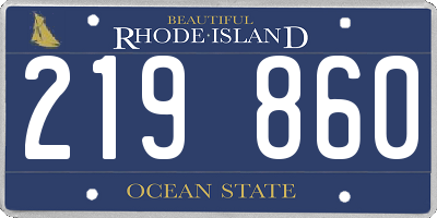 RI license plate 219860