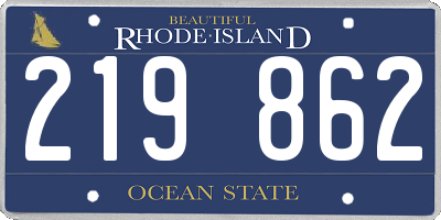 RI license plate 219862