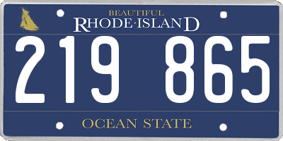RI license plate 219865