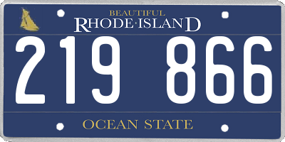 RI license plate 219866