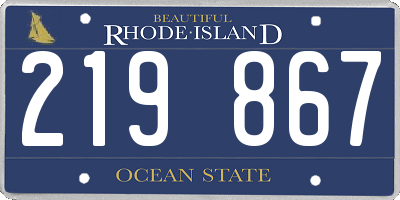 RI license plate 219867