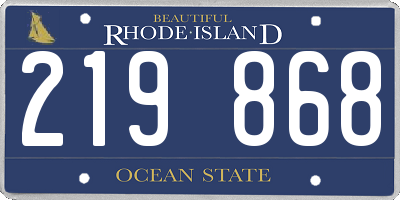 RI license plate 219868