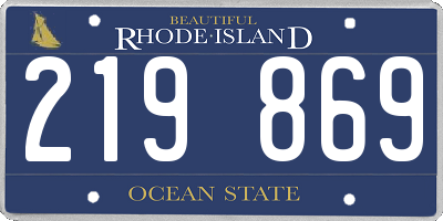 RI license plate 219869