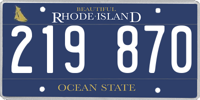 RI license plate 219870