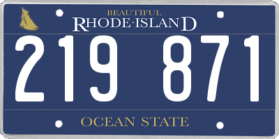 RI license plate 219871