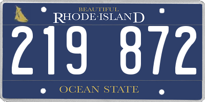 RI license plate 219872
