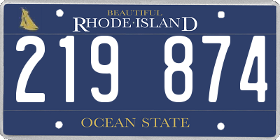RI license plate 219874