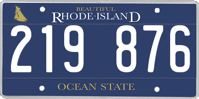 RI license plate 219876