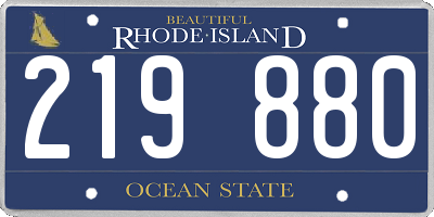 RI license plate 219880