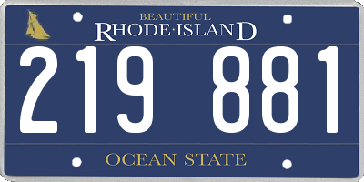 RI license plate 219881