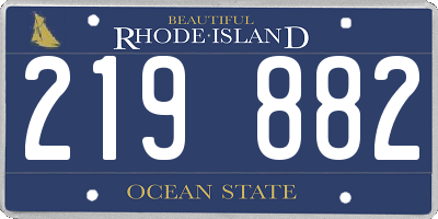 RI license plate 219882