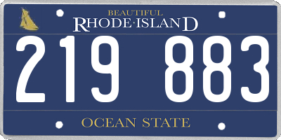 RI license plate 219883