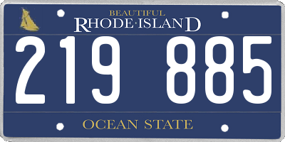 RI license plate 219885