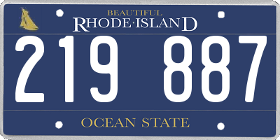 RI license plate 219887