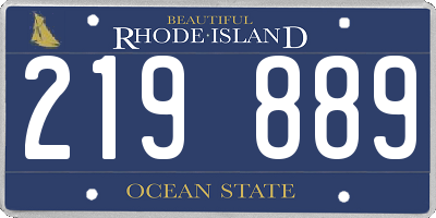 RI license plate 219889