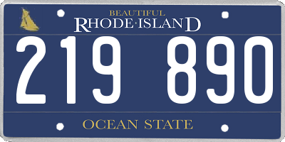 RI license plate 219890