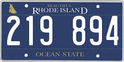 RI license plate 219894
