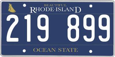 RI license plate 219899