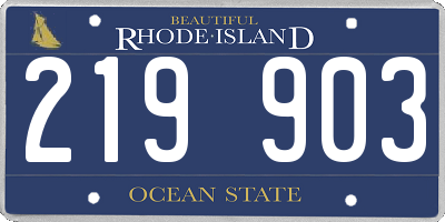RI license plate 219903