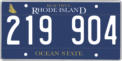 RI license plate 219904