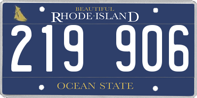 RI license plate 219906