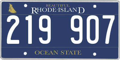 RI license plate 219907