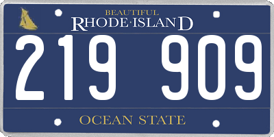 RI license plate 219909