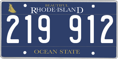 RI license plate 219912