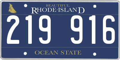 RI license plate 219916