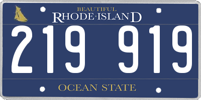 RI license plate 219919