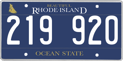 RI license plate 219920