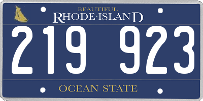 RI license plate 219923