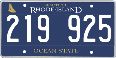 RI license plate 219925