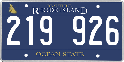RI license plate 219926