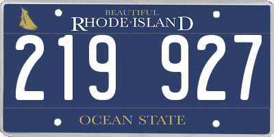 RI license plate 219927