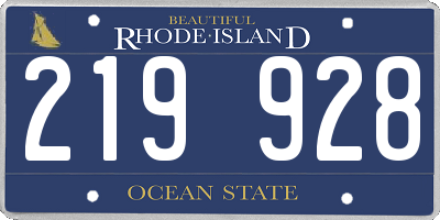 RI license plate 219928
