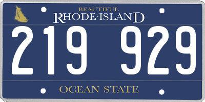 RI license plate 219929