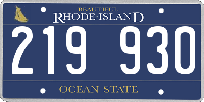 RI license plate 219930