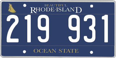 RI license plate 219931