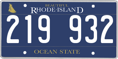 RI license plate 219932