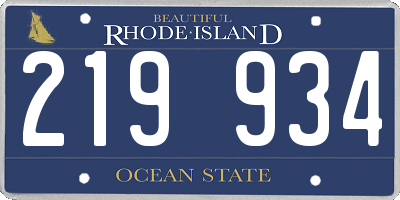 RI license plate 219934
