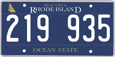 RI license plate 219935